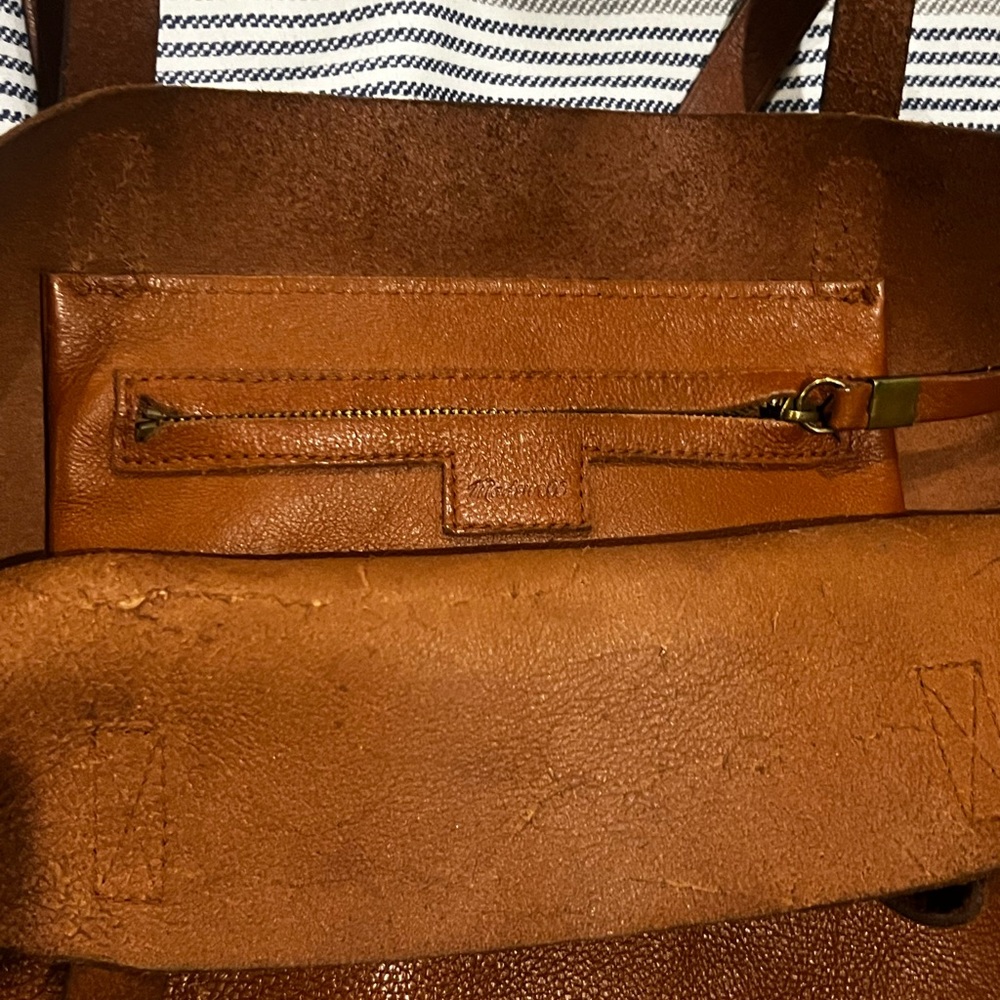 Madewell Large Tan Leather Transport/Shoppers Tote